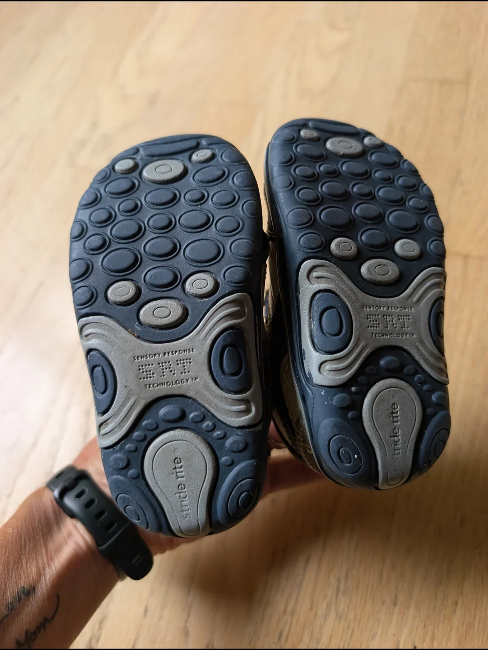 Stride Rite Boys' Gray Leather Walker Shoes